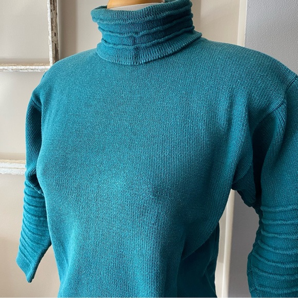 Vintage 100% cotton turtleneck knit sweater from the 80s - Picture 2 of 6